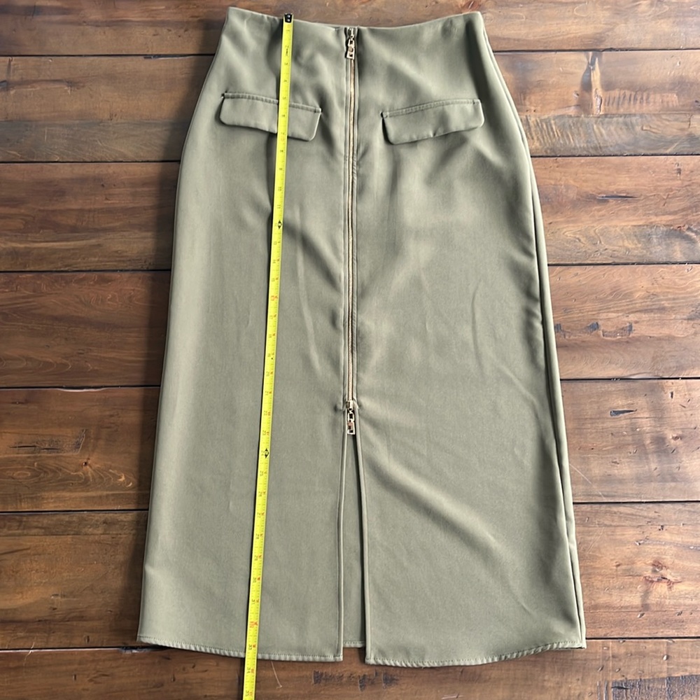 EUC Zara Army Green Midi Skirt